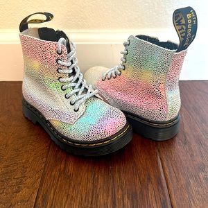 Dr.Martens white and rainbow boots